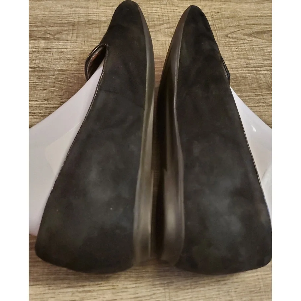 Clarks Bendables Leather Flat Shoes Women's Size‎ 8 Black
